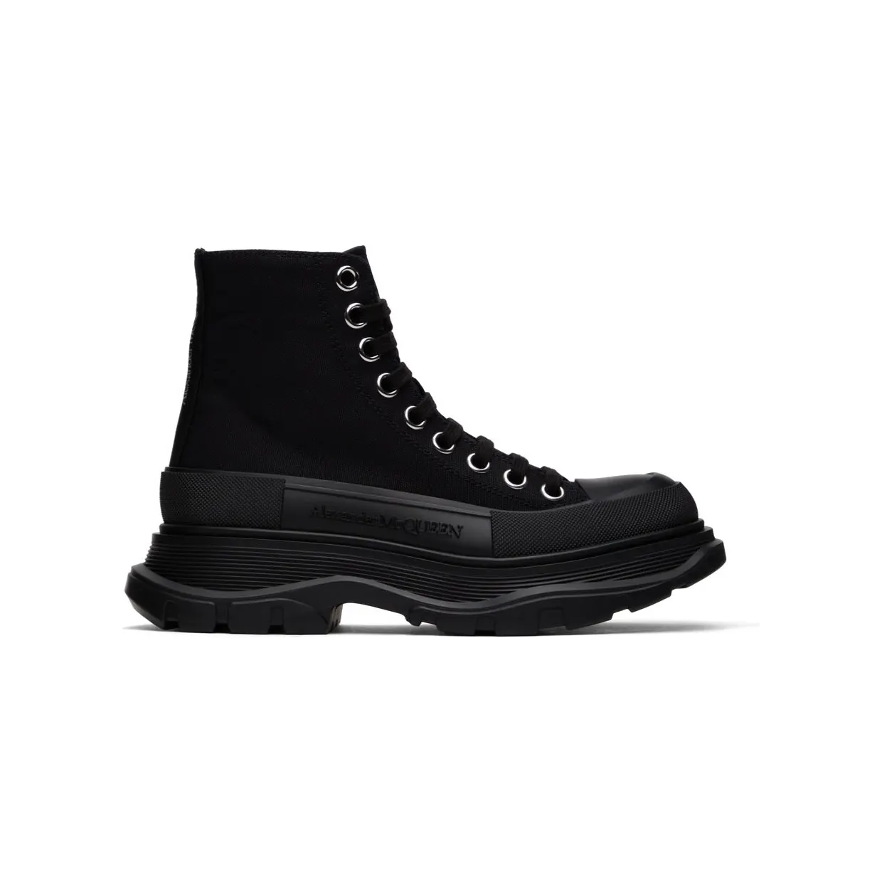 Alexander McQueen Black Tread Slick High-Top Sneakers (697080W4MV2)