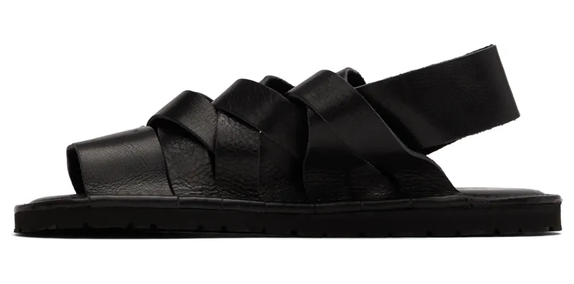 Junya Watanabe Black Leather Sandals (WI-K104-1) (3)