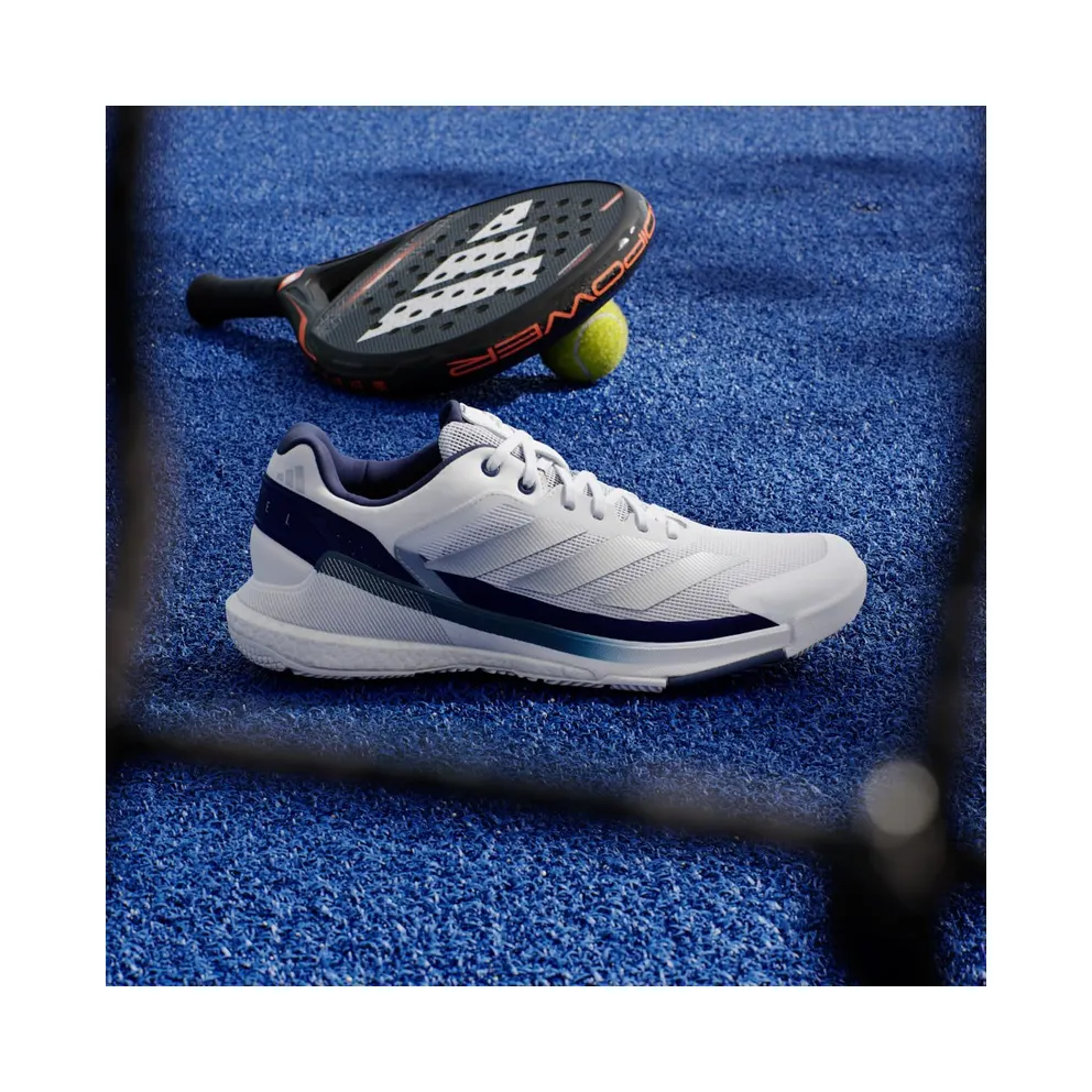 Adidas Crazyquick BOOST Padel Cloud White / Silver Metallic / Dark Blue (JR2124)