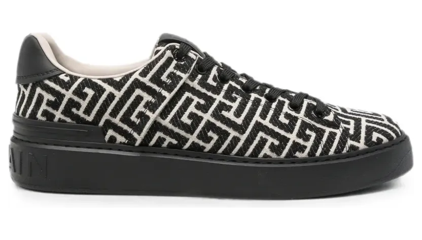 Balmain Sneakers met monogram logo-reliëf – Zwart (HM1VI288TJCM)