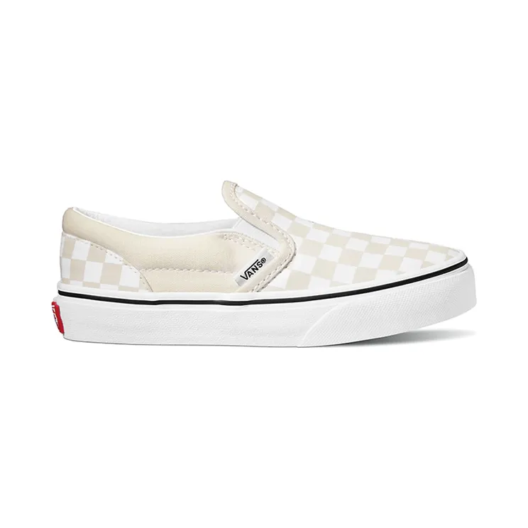 Vans Kids White & Beige Classic Slip-On Little Kids Sneakers (VN0A7Q5GBDS)