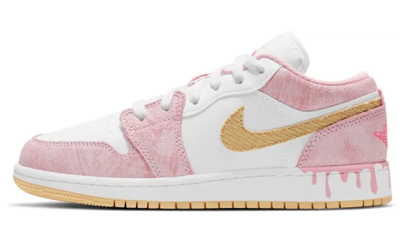 Air Jordan 1 Low Paint Drip (GS) “Arctic Punch / White / Hyper Pink / Pale Vanilla” (CW7104-601)