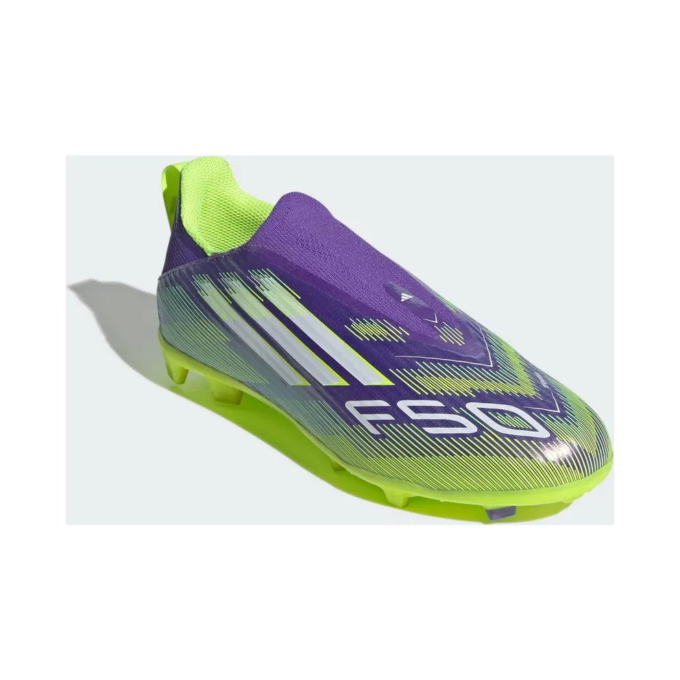 adidas F50 League Laceless FG/MG Purple Rush Cloud White Lucid Lemon (JH7743)