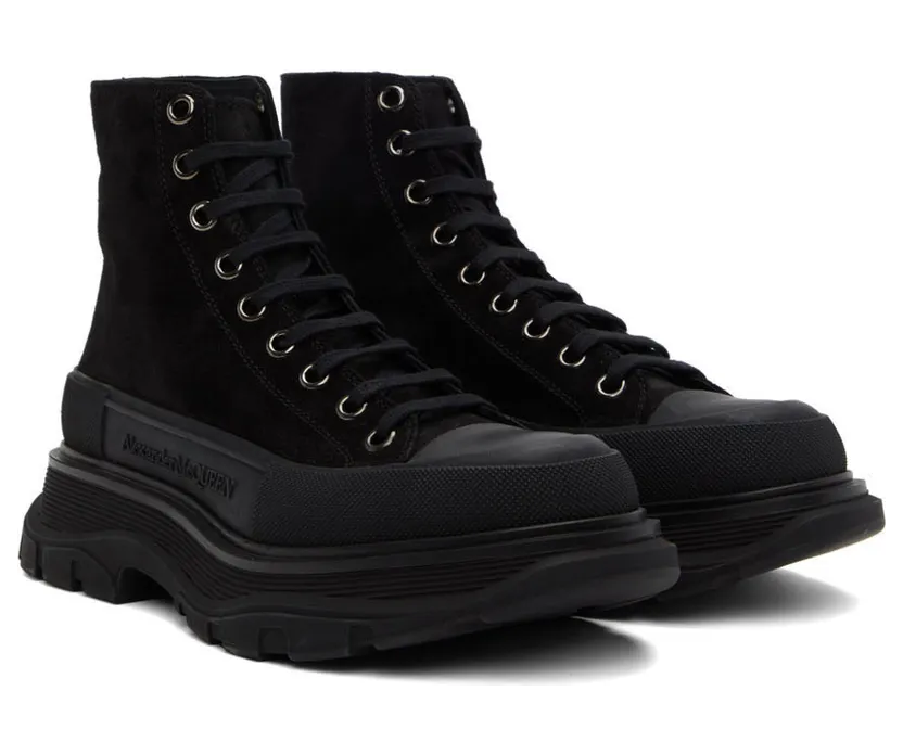 Alexander McQueen Black High Tread Slick Sneakers (627206WHBGU) (4)