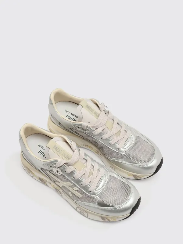 Premiata Moerund Laminated Leather and Mesh Silver (MOERUND8084)
