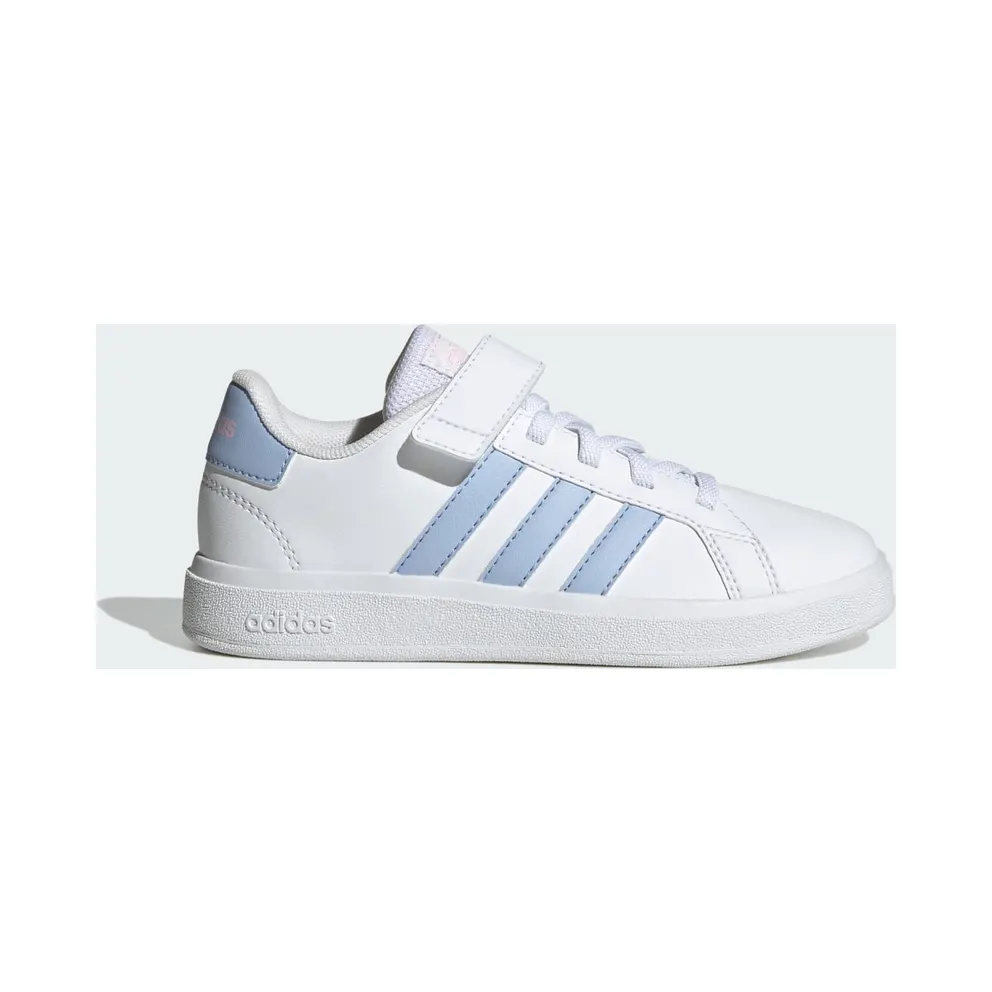 adidas Grand Court 2.0 Shoes Kids “Cloud White / Blue Dawn / Clear Pink” (IG4841)
