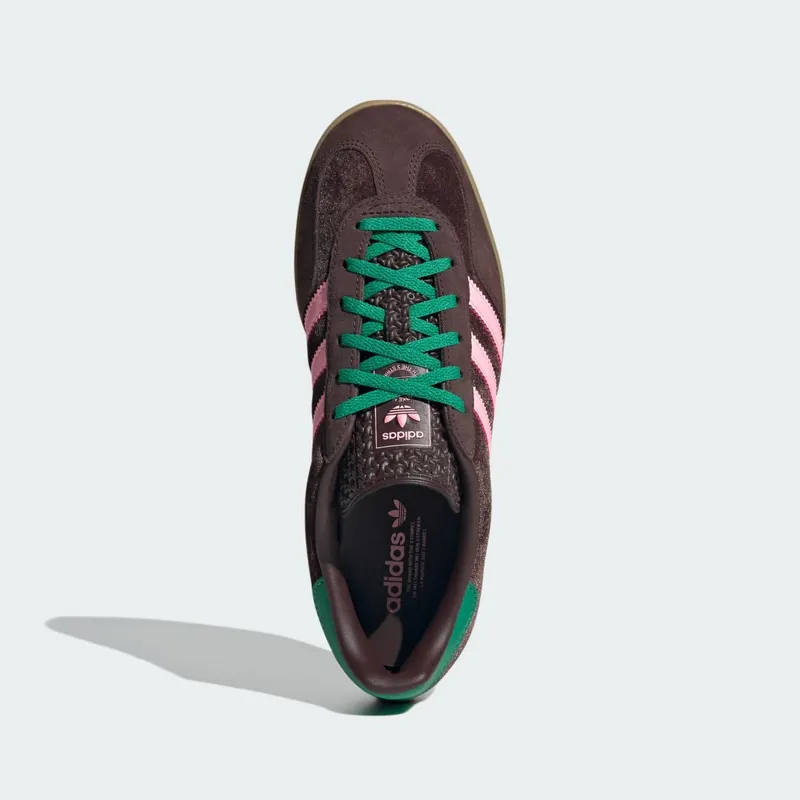 Adidas Gazelle Indoor Dark Brown / Glow Pink / Court Green (JI2714)