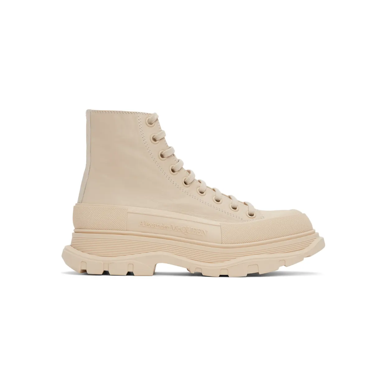 Alexander McQueen Beige Tread Slick High Sneakers (627206WIAG65593)