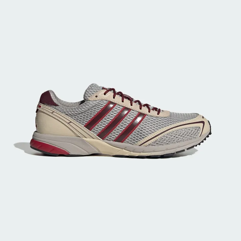 adidas Adizero Adios OG “Clear Granite / Maroon / Team Victory Red” (KI6185)