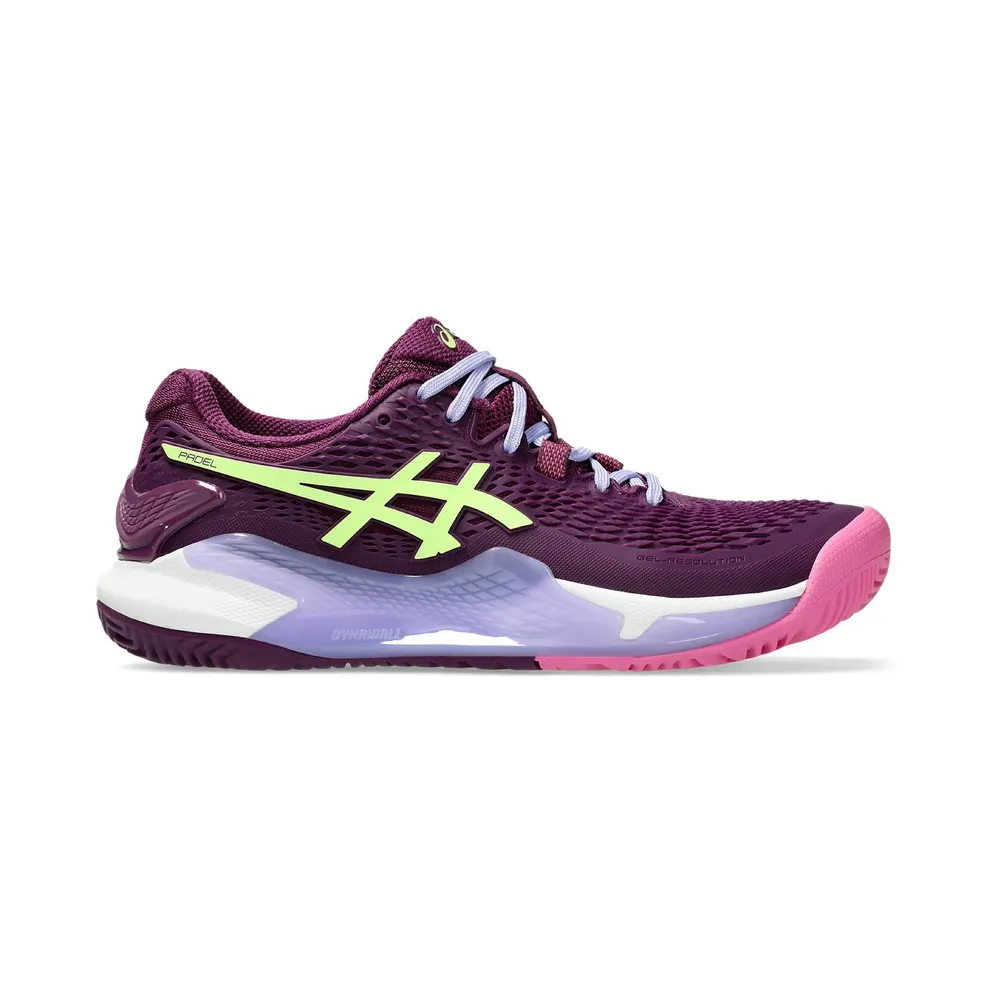 ASICS Gel-Resolution 9 Padel Deep Mauve Lime Green (1042A245-500)