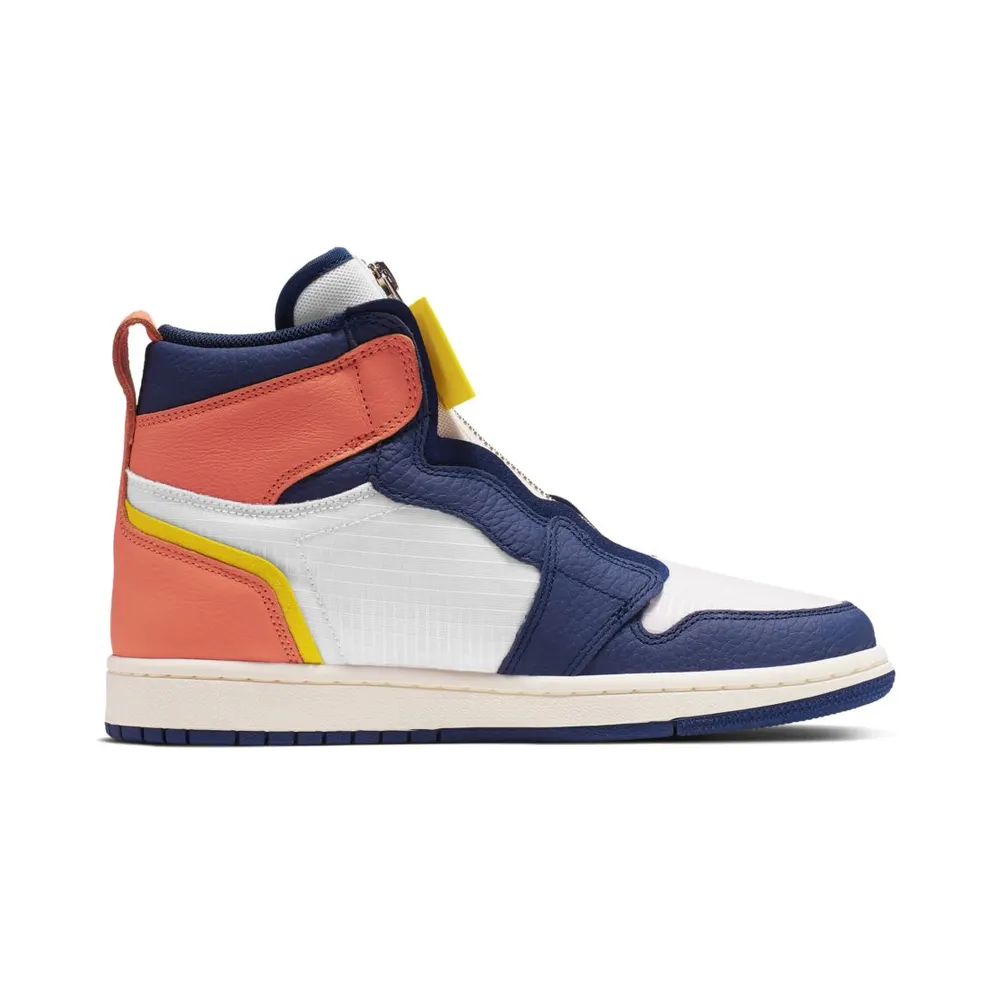 Jordan 1 Retro High Zip Blue Void Turf Orange (W) Sail/Bright Citron-Blue Void-Turf Orange (AQ3742-100)