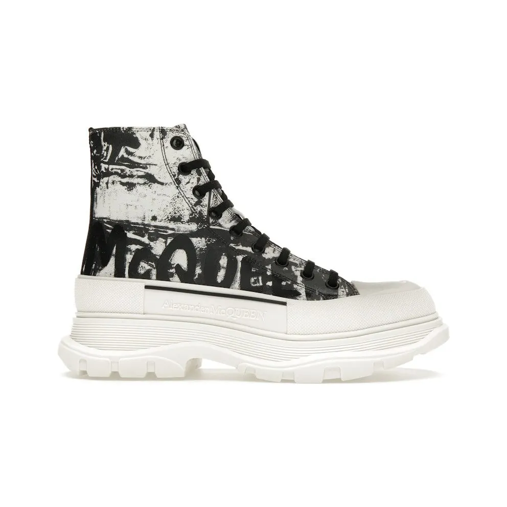 Alexander Mcqueen Graffiti Tread Slick Boot White Black (705667W4TG49356)
