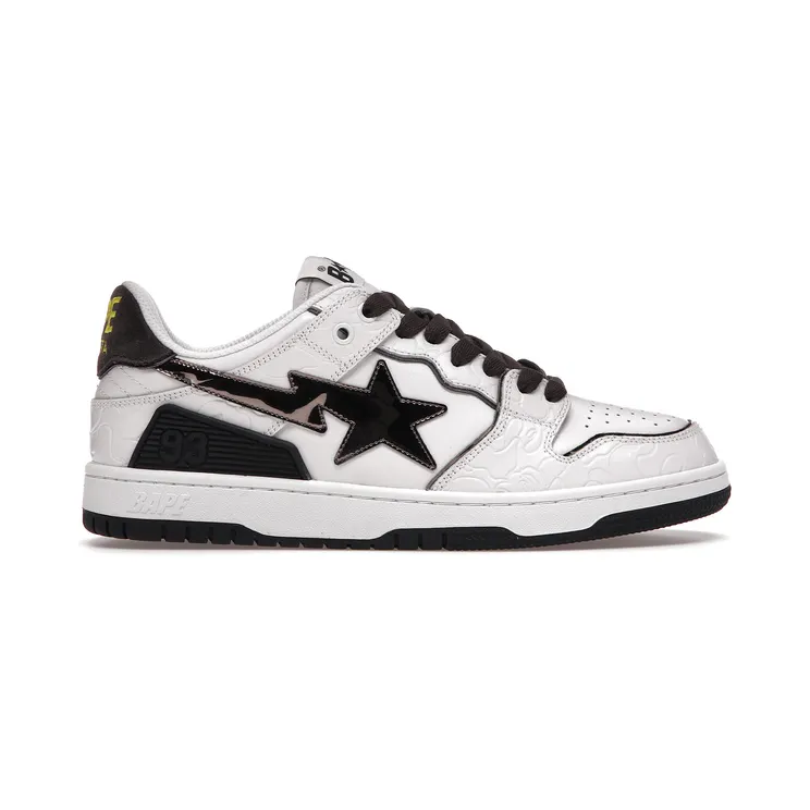 A Bathing Ape Bape SK8 Sta White Silver (001FWH801020_WHT_A)