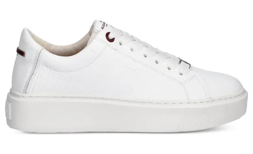 Alexander Smith London sneakers van bewerkt leer met plateauzool – Wit (ALBDLHW8406WHT)