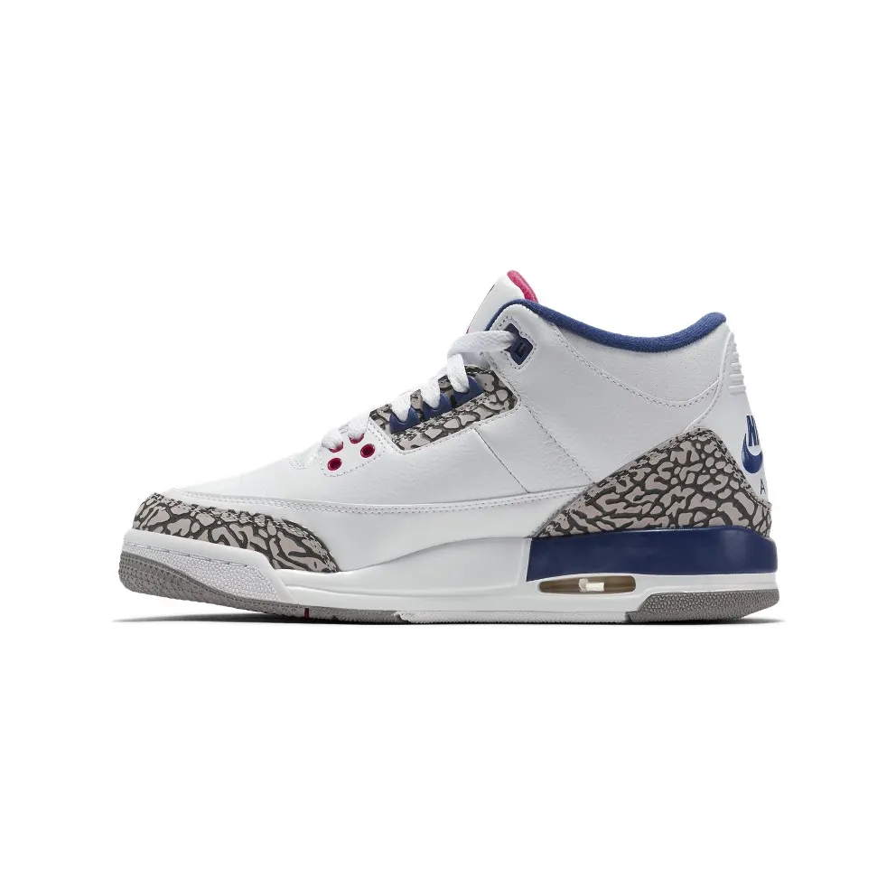 Jordan 3 Retro True Blue 2016 (GS) White/True Blue-Varsity Red (854261-106)