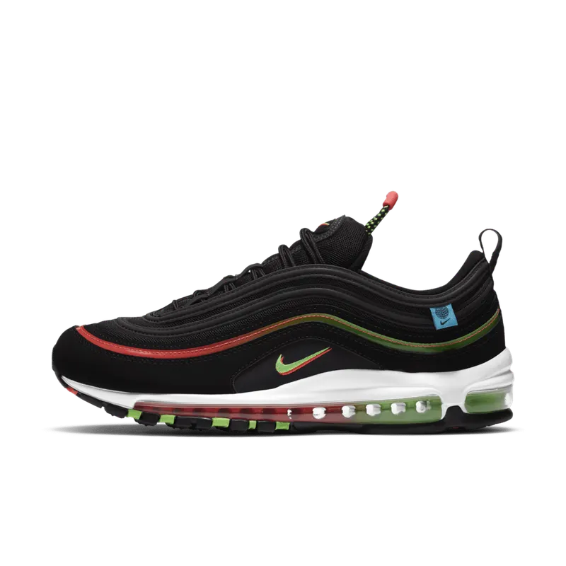 Nike Air Max 97 Worldwide Black Black/Flash Crimson-White-Green Strike (CZ5607-001)