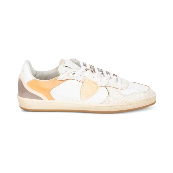 Philippe Model Paris Sneakers met gebarsten effect en vlakken – Beige (PGALLOWPGLUVC01)