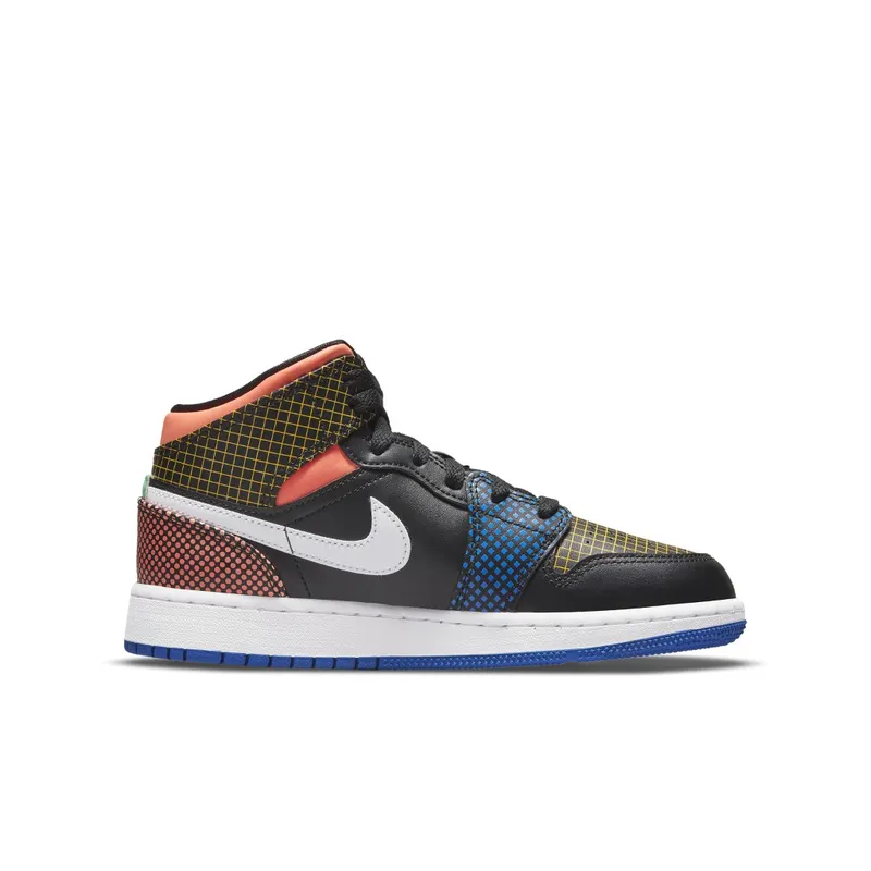 Air Jordan 1 Mid MMD Multi-Color Grid (GS) (DC4092-001)