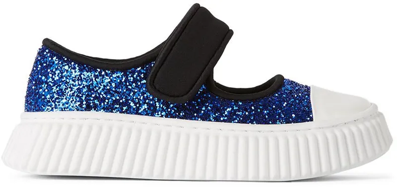 Marni Kids Black & Blue Glitter Velcro Sneakers (67883)
