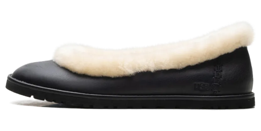 Ugg Zora Leather Ballet Flat “Black” (1178450-BLK)
