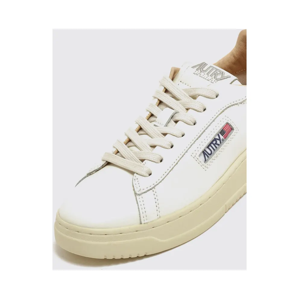 Autry Dallas Low Bicolour Calfskin Leather Trainers with Padded Low-Top Ankle Silver (ADLWMR07)