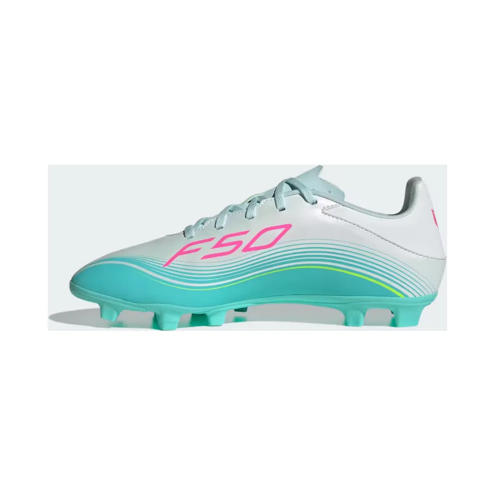 adidas F50 Messi Club Firm Ground / Multi Ground Football Boots “Cloud White / Lucid Pink / Flash Aqua” (JQ0946)