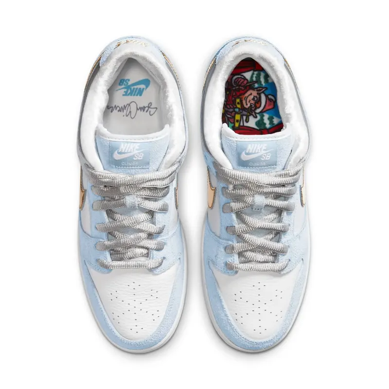 Nike SB Dunk Low Sean Cliver (Special Box) Ice Blue/White-Metallic Gold-Metallic Silver (DC9936-100)