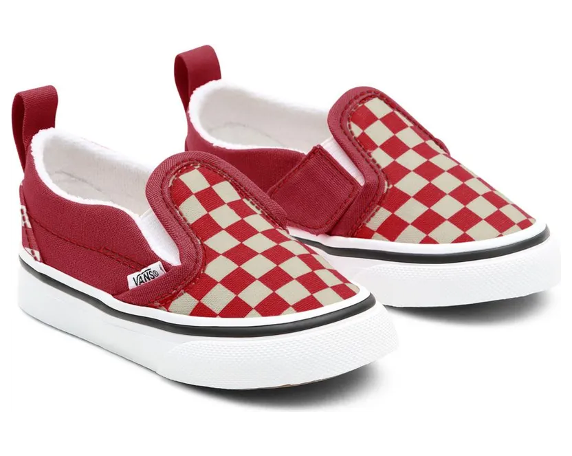 VANS Gepersonaliseerde Toddler Checkerboard Slip-on Rood (VN0A3CST002)