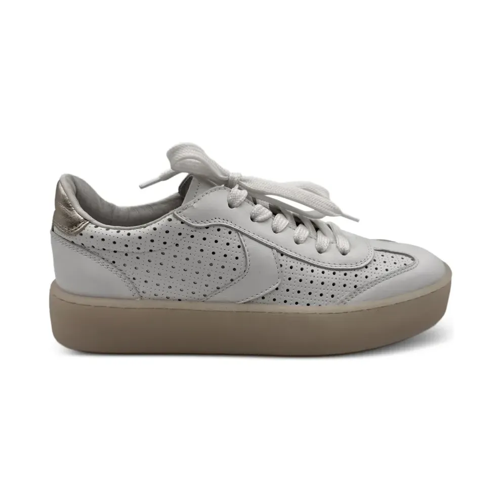 Voile Blanche perforated leather low-top – White (MINDMASH)