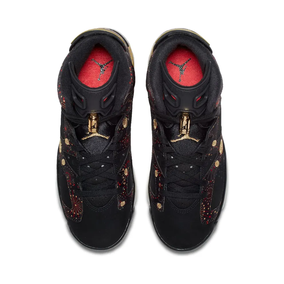 Jordan 6 Retro Chinese New Year 2018 (GS) Black/Metallic Gold-Multi-Color (AA2495-021)