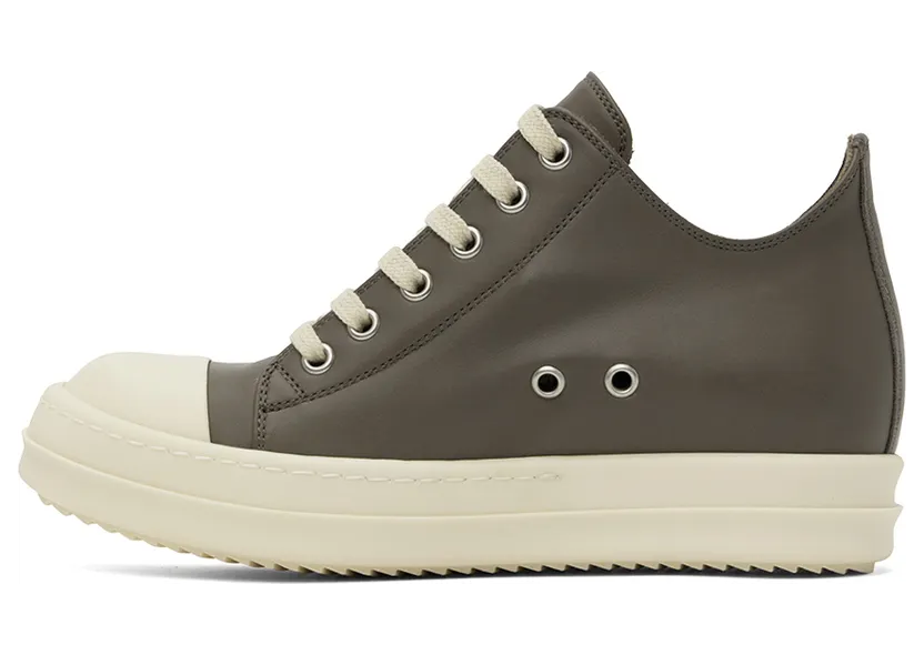 Rick Owens Gray Full Grain Low Sneakers (RP02B6891 LCG) (3)