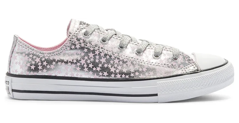 Converse Big Kids She’s A Star Chuck Taylor All Star Low Top Pink Glaze/silver/white (669705C)