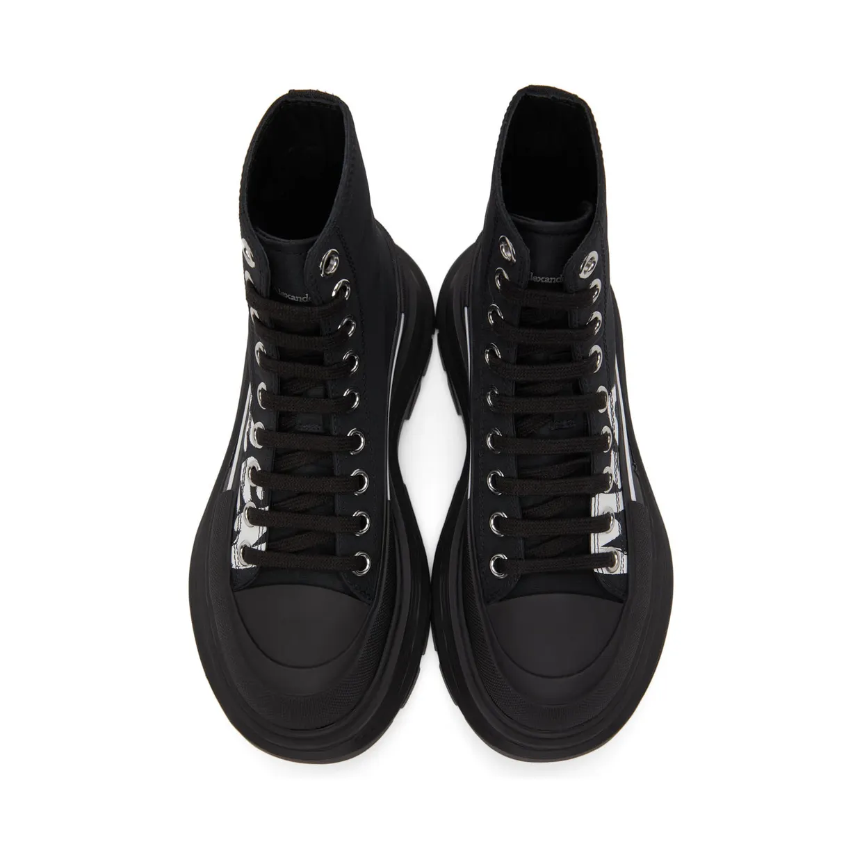 Alexander McQueen Black Logo Tread Slick High Sneakers (676718W4RQ2) (5)