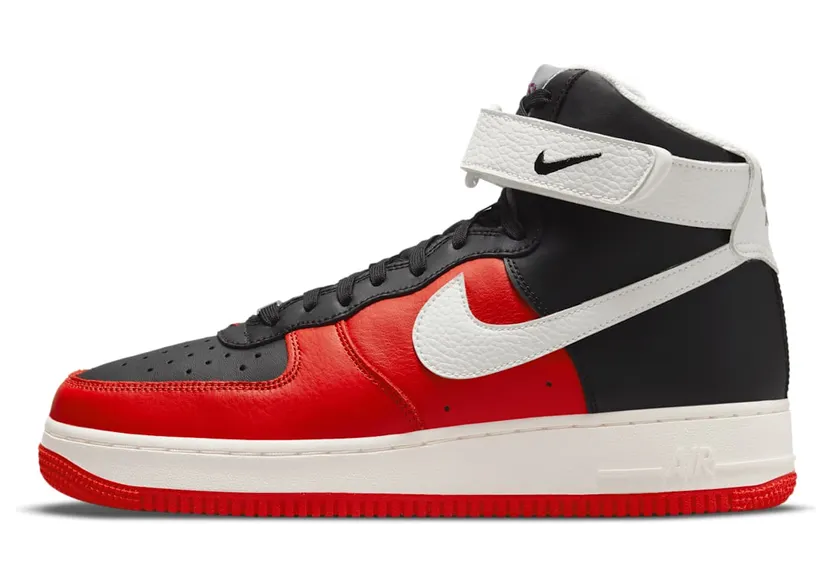 Nike x NBA Air Force 1 High Chile Red – “Black / Grey Fog / Chile Red / Sail” (DC8870-001)