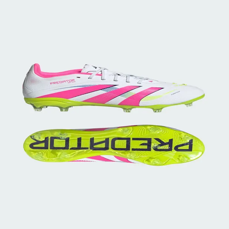 adidas Predator Elite Firm Ground Boots Kids “Cloud White / Lucid Pink / Lucid Lemon” (ID3757)