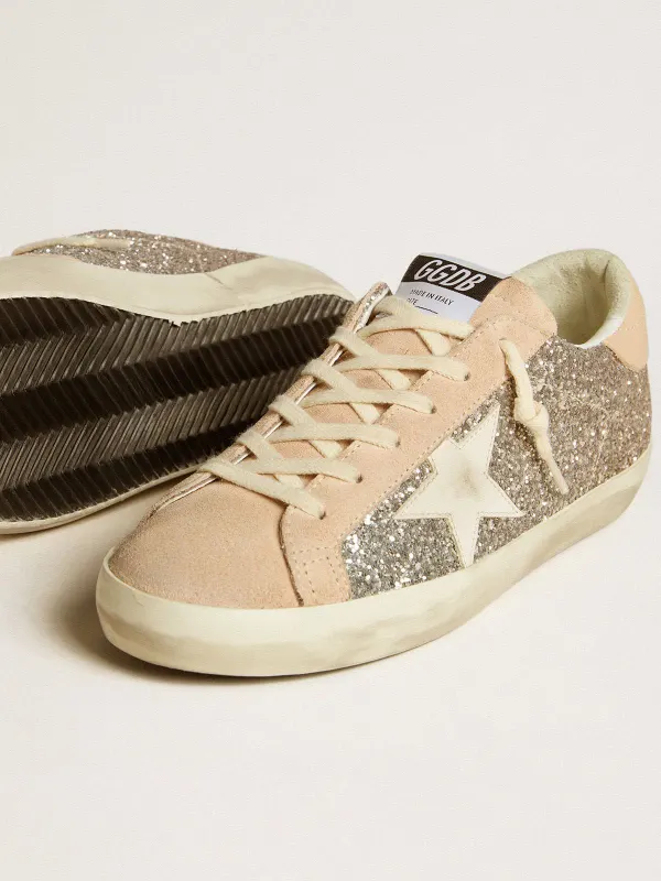 Golden Goose Women’S Super-Star In Silver Glitter With Leather Star And Heel Tab (GWF00101.F006513.25750) (3)