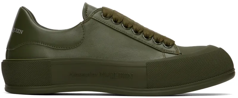 Alexander McQueen Khaki Deck Plimsoll (667817WIAGC)