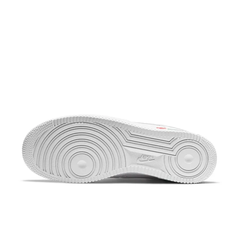 Nike Air Force 1 Low Rose White White/White/University Red-Pine Green (CU6312-100)