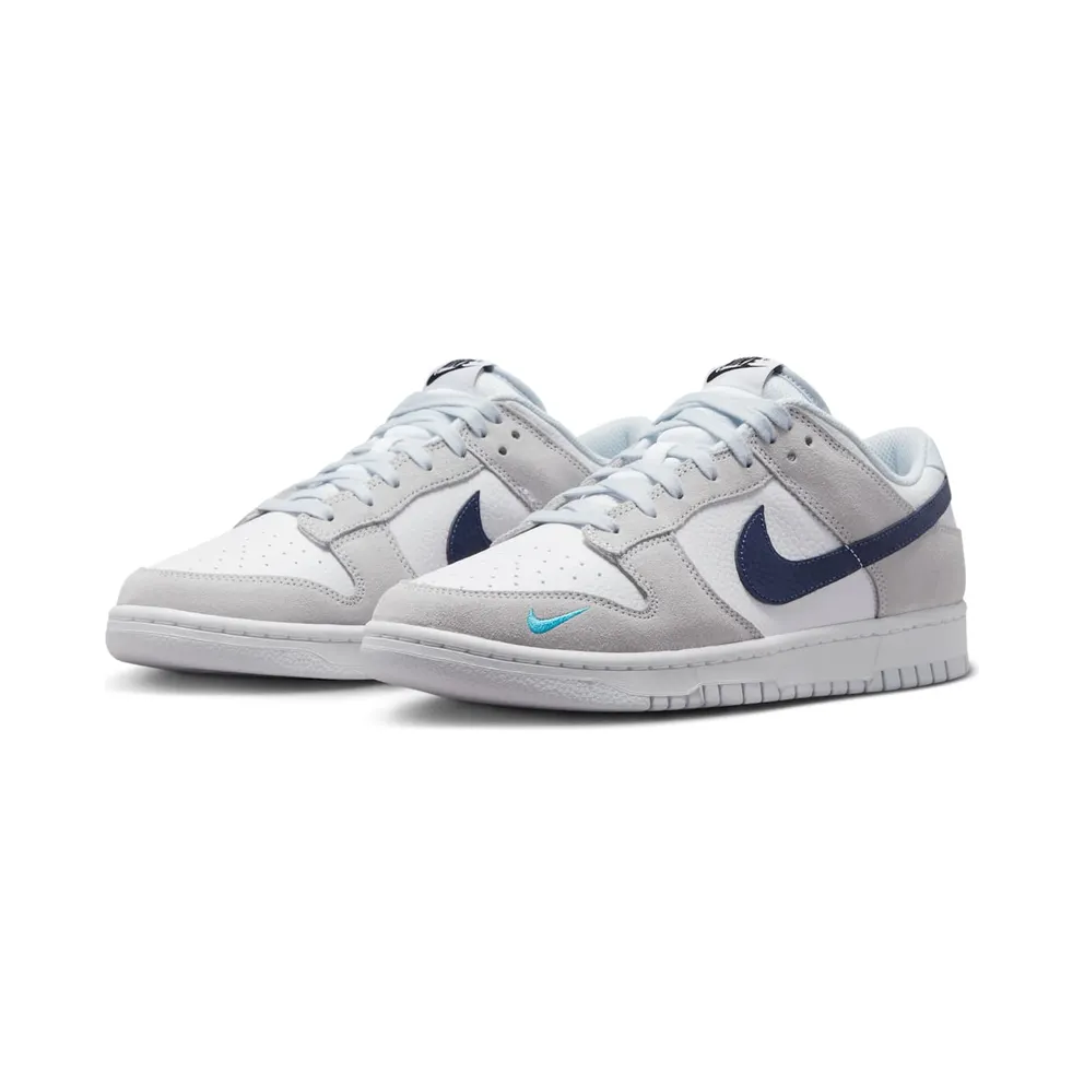 Nike Dunk Low White Grey Navy Aqua Mini Swoosh (FJ4227-001)