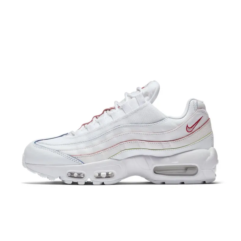 Nike Air Max 95 Triple White (Rainbow Borders) (W) White/White-White (AQ4138-100)