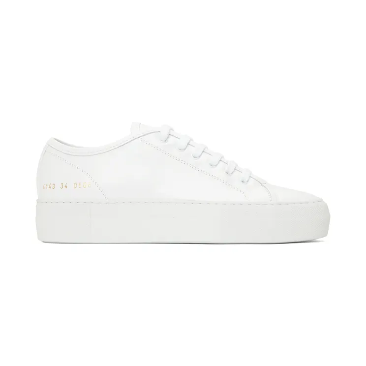 Common Projects White Tournament Low Super Sneakers (4143)
