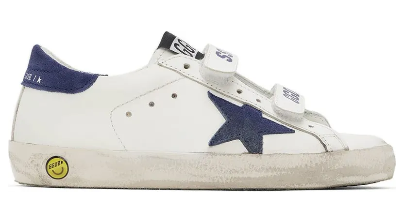 Golden Goose Kids White & Blue Old School Sneakers (GYF00111.F000418.10304)