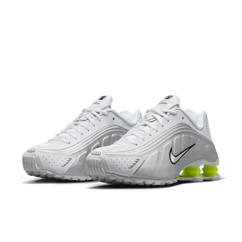 Nike Shox R4 “White Metallic Silver Volt” (AR3565-102)