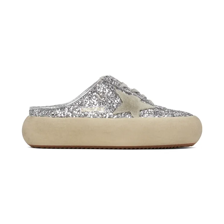 Golden Goose Silver Space-Star Sabot Sneakers (GWF00322.F002999.70136)