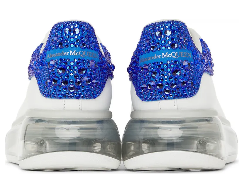 Alexander McQueen White & Blue Oversized Sneakers (707217WICG2) (2)