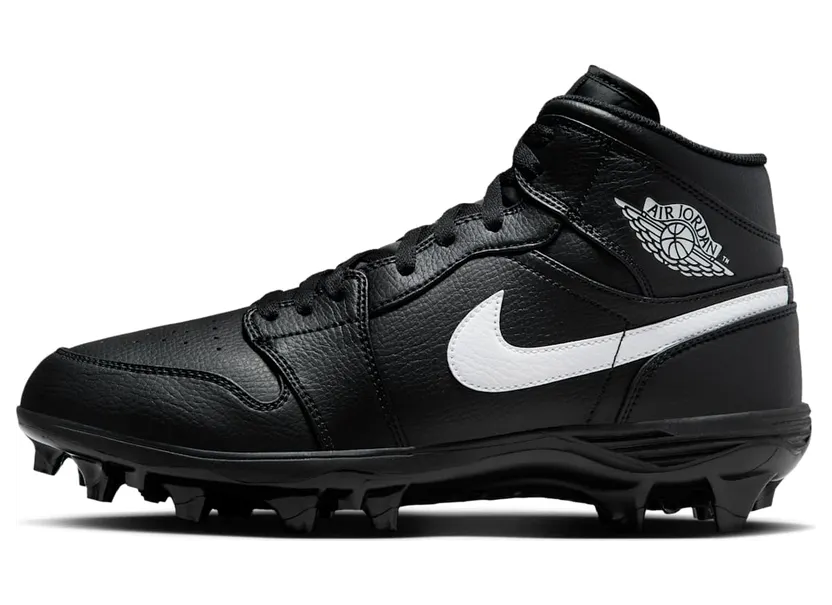 Jordan 1 Mid Cleat “Black / White” (FJ6805-001)