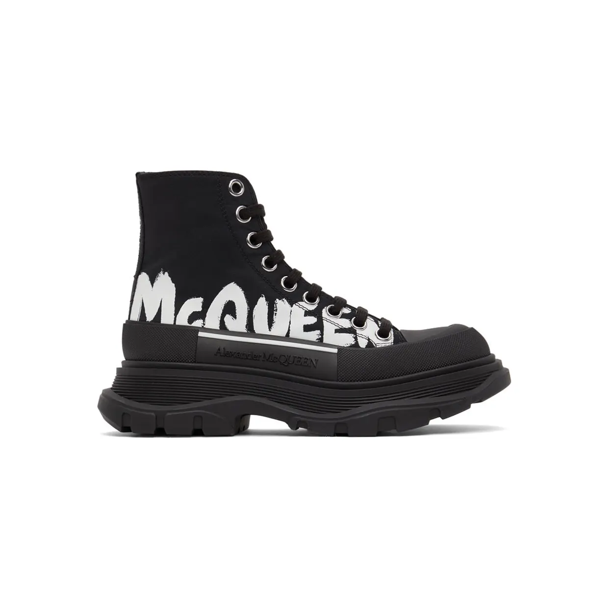 Alexander McQueen Black Logo Tread Slick High Sneakers (676718W4RQ2)