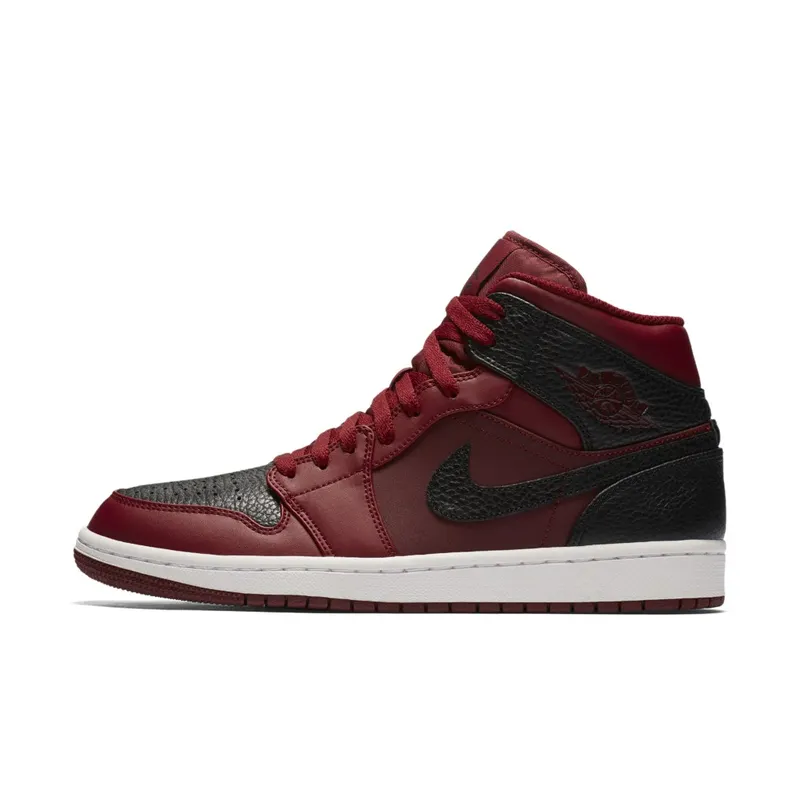 Jordan 1 Retro Mid Team Red Black Team Red/Black-Summit White (554724-601)