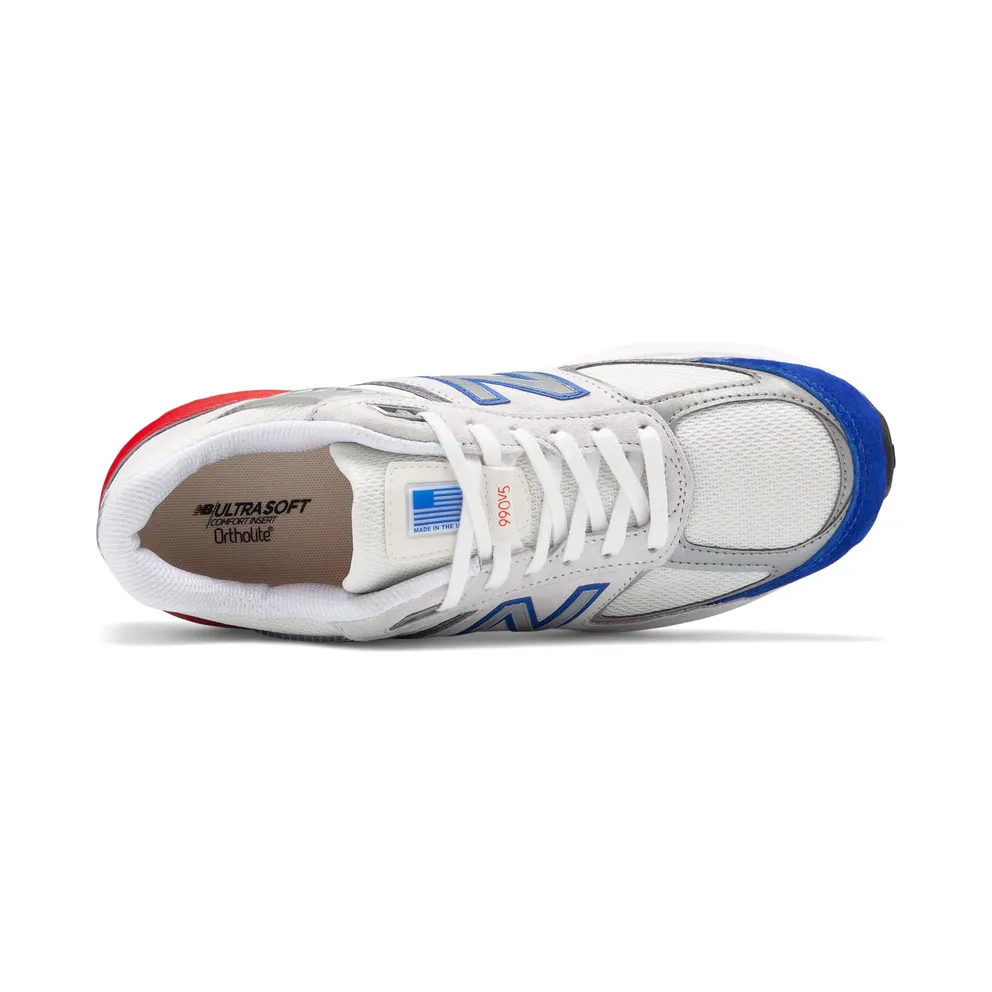 New Balance 990 V5 Grey Royal Red Nimbus Cloud/Team Royal-Team Red (M990NB5)