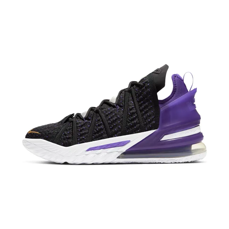 Nike LeBron 18 ‘Lakers’ “Black / Court Purple / White / Metallic Gold” (CQ9283-004)